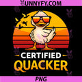 Certified Quacker PNG, Funny Duck Humor Bird Lover Retro Style PNG