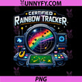 Certified Rainbow Tracker PNG, Unicorn Wrangler Radar Art PNG