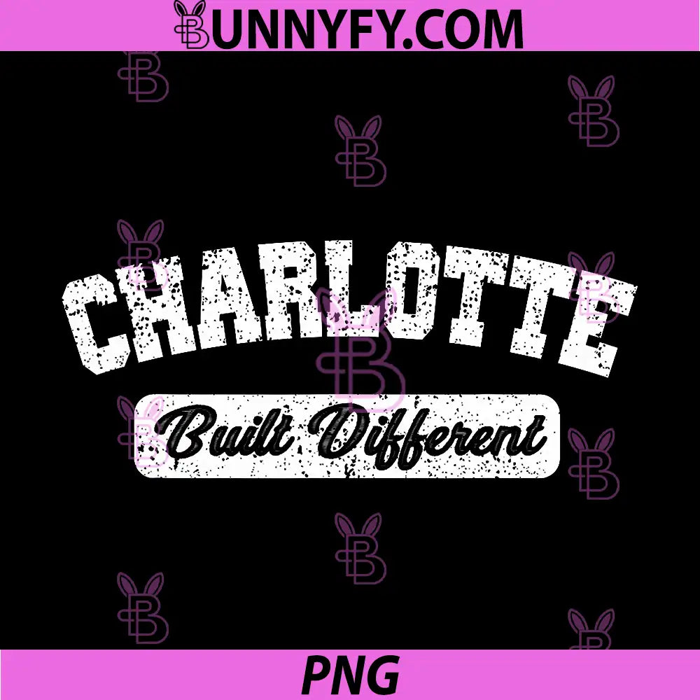 Charlotte Built Different PNG, City Pride Sports Style PNG