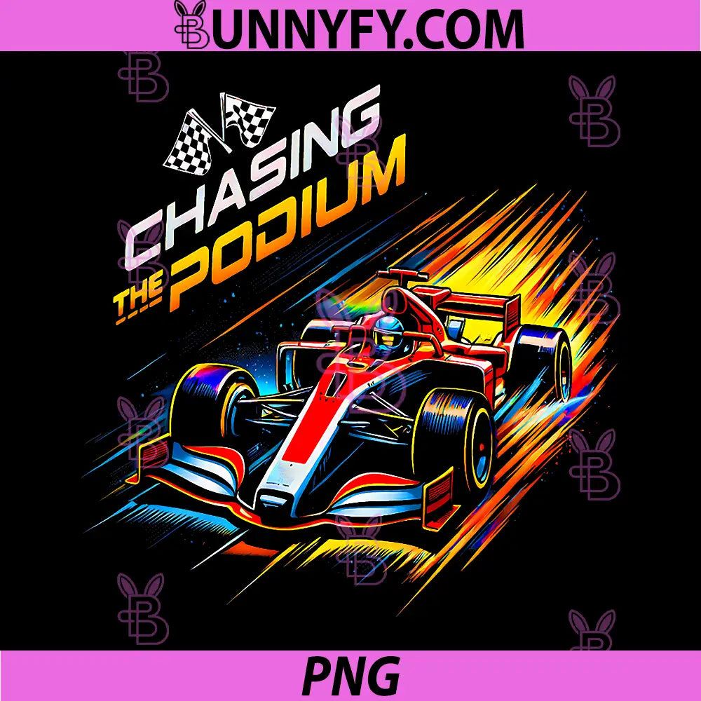 Chasing The Podium PNG, Racing Open Wheel Car Track Day Design PNG