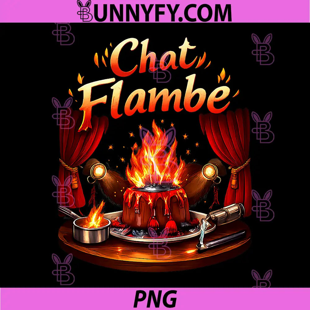 Chat Flambe PNG, Flaming Dessert Cooking Graphic PNG