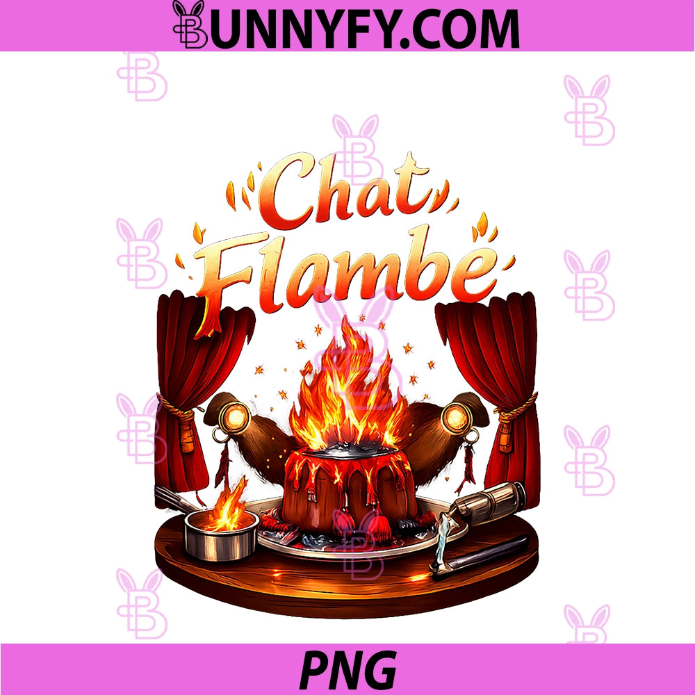 Chat Flambe PNG, Flaming Dessert Cooking Graphic PNG