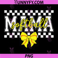 Checkered Softball Mama PNG, Cheer Mom Mothers Day Game Day PNG