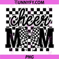 Cheer Mom Coquette Bow PNG, Checkered Cheerleader Mom PNG