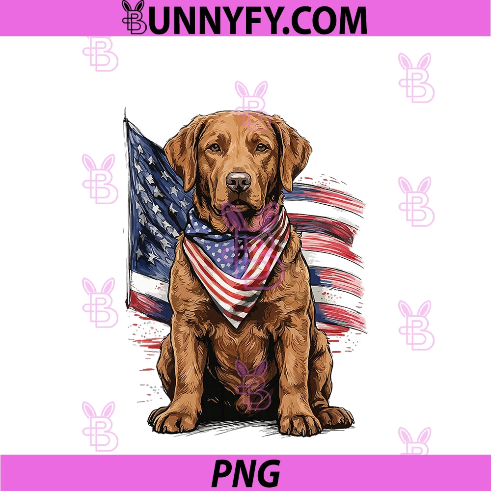 Chesapeake Bay Retriever 4th Of July PNG, Patriotic Dog PNG