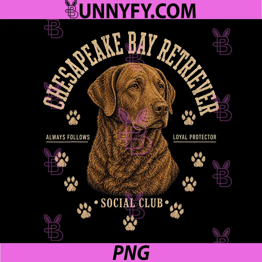Chesapeake Bay Retriever Social Club PNG, Loyal Breed Protector PNG