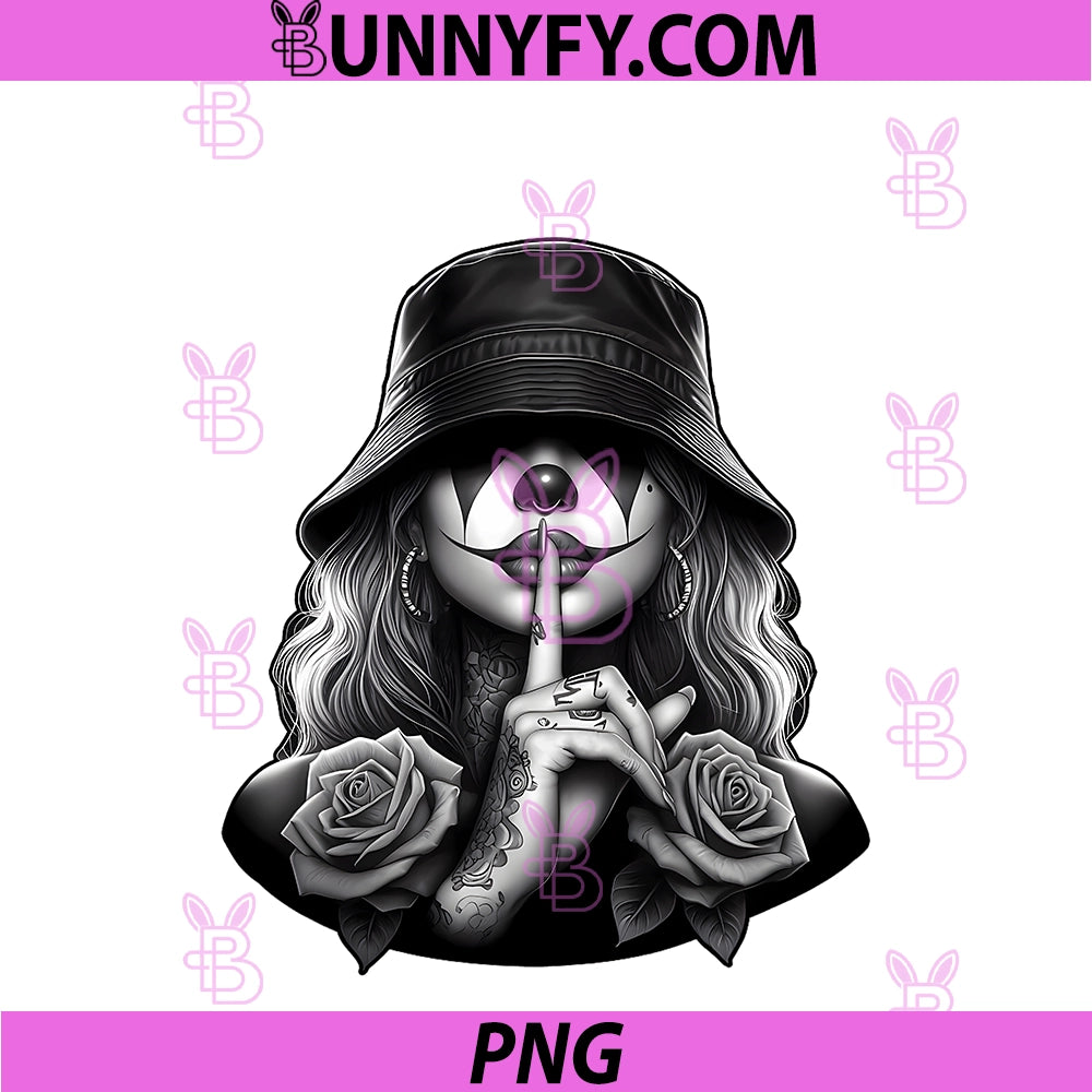 Chicana Payasa Tattoo Chicano Clown Art Chola PNG, Women Cholo PNG