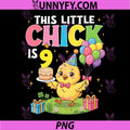 Chicken 9 Years Old Birthday PNG, Cute 9th Birthday Chicken PNG