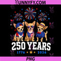 Chihuahua 250 Anniversary USA PNG, 250th Chihuahua 4th of July PNG