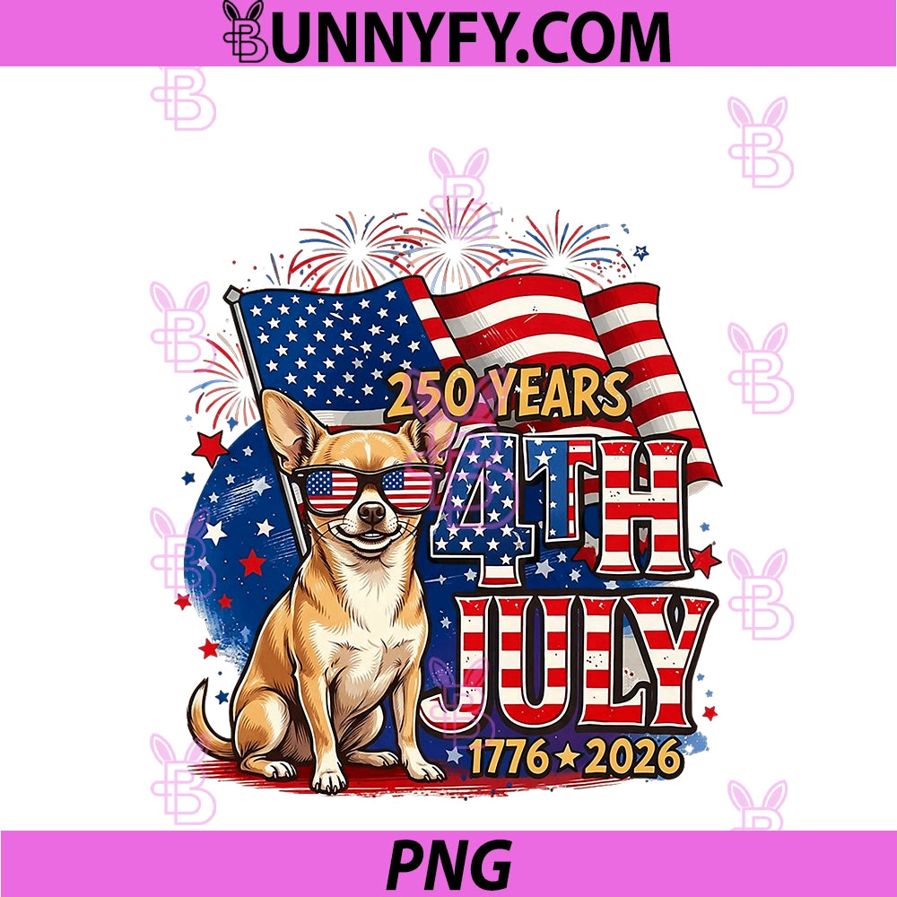 Chihuahua 4th July PNG, 1776-2026 PNG