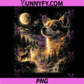 Chihuahua Howling to The Moon PNG, Vintage 90s Retro Animal PNG