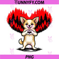 Chihuahua Walking in Hearts PNG, Forest Graphic Dog Lovers PNG