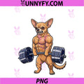 Chihuahua Weightlifting PNG, Funny Deadlift Men Fitness Gym PNG