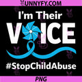 Im Their Voice Child Abuse Awareness PNG, StopChildAbuse Blue Ribbon Support PNG