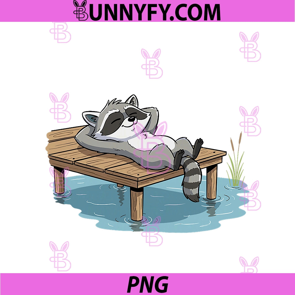 Chill Dock Raccoon Lake PNG, Life Summer Vibes PNG