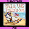 Chill the Fourth Out 4th of July PNG, Goose Beach Patriotic USA PNG