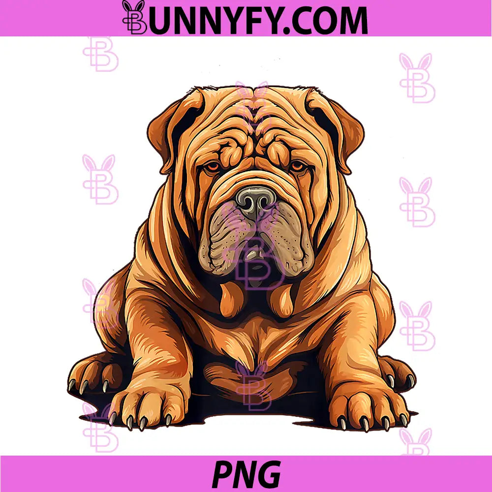 Chinese Shar Pei Dog Cute Wrinkled Puppy PNG, Shar Pei Dog Lover Design PNG