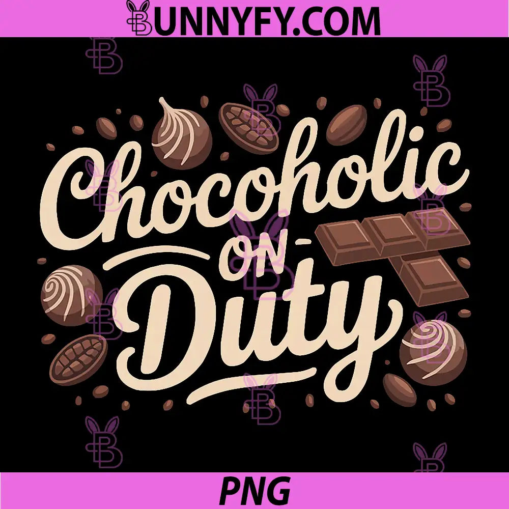 Chocoholic On Duty Funny Chocolate Lover PNG, Sweet Candy Dessert Cocoa Design PNG