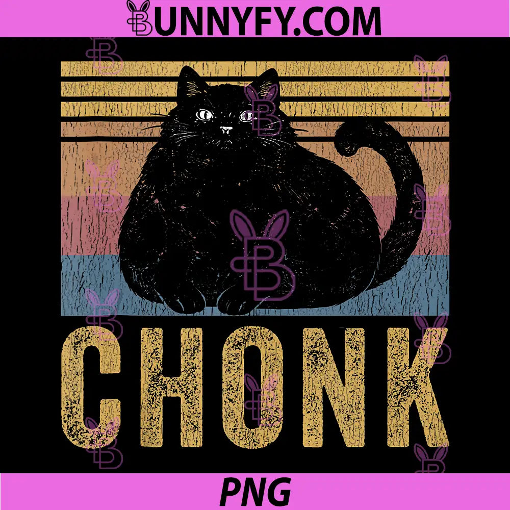 Chonk Funny Fat Cat PNG, Meme Vintage Cats Owner Pet PNG