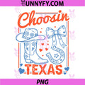 Choosin Texas PNG, Western Cowgirl Boot Bow PNG
