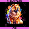 Chow Chow Dog Colorful Art PNG, Fluffy Chow Chow Watercolor Style PNG