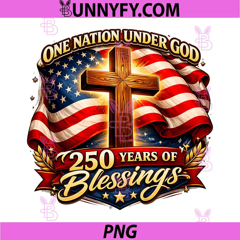 Christian USA 250 Years Patriotic PNG, Anniversary 4th of July PNG