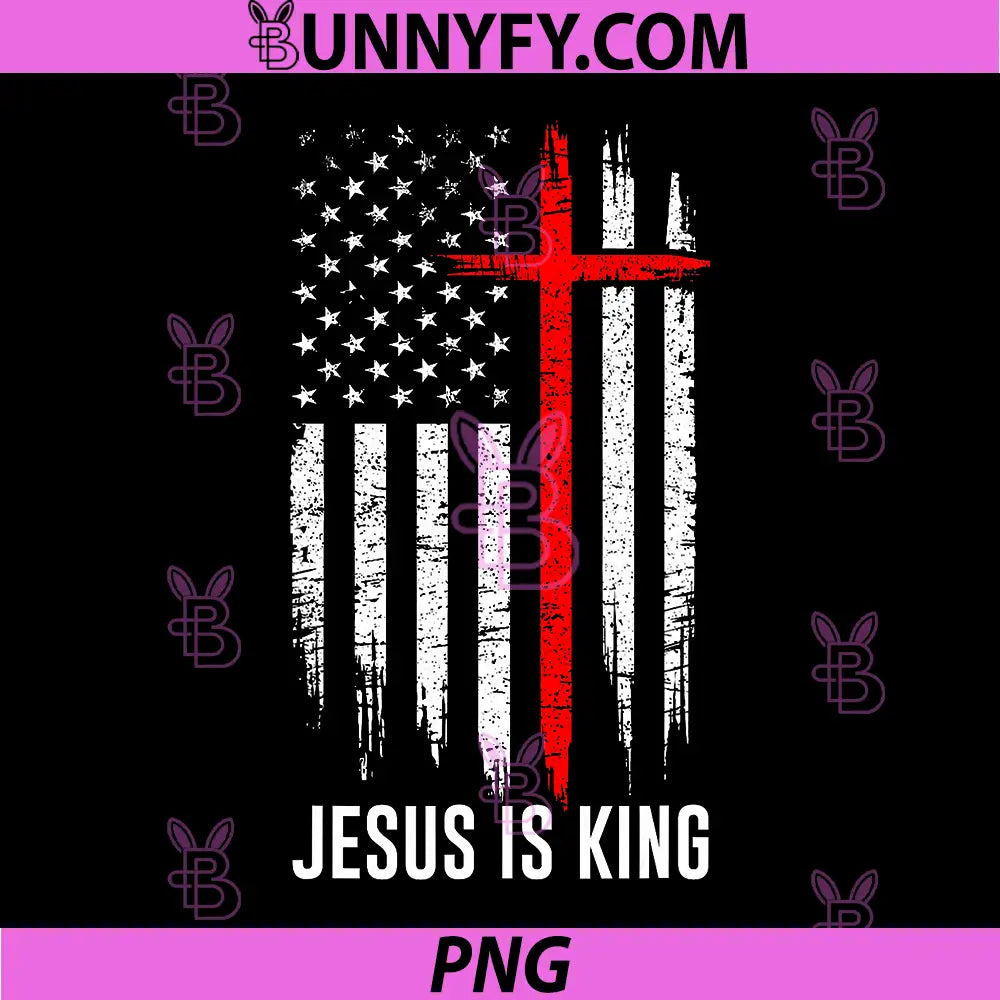 Christian US Flag Jesus is King PNG, Christianity Faith Message PNG