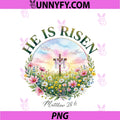 Christian Women He Is Risen PNG, Design Matthew 286 PNG