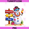 Christmas In July PNG, Funny Snowman Tropical Summer Vacation PNG