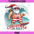 Christmas in July Funny PNG, Santa Summer Xmas PNG