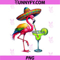 Flamingo Drinking Margarita PNG, Mexican Poncho PNG