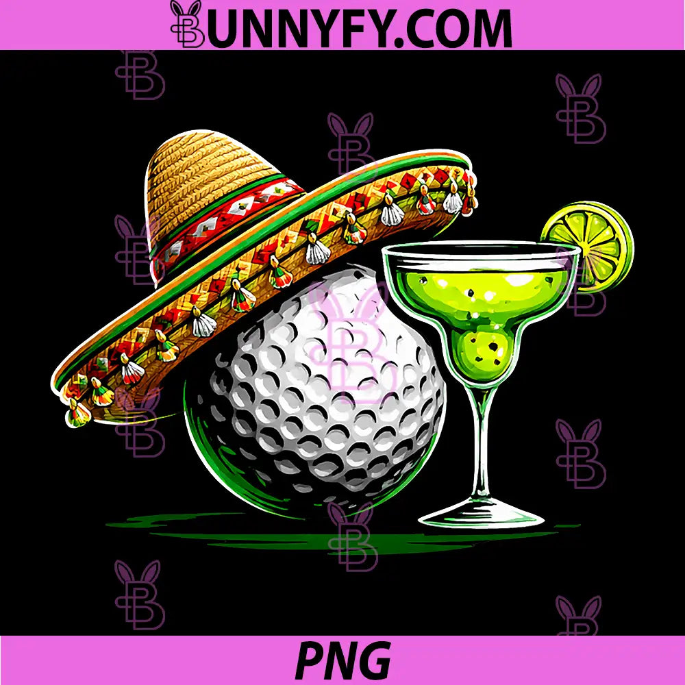 Cinco de Mayo Golf Ball with Sombrero PNG, Margarita Golfer PNG