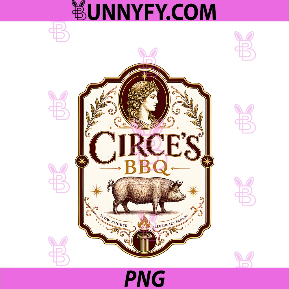 Circe's BBQ PNG, Greek Mythology Pitmaster Odyssey Humor PNG