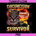 Circumcision Survivor Cat PNG, Funny Meme Cute PNG