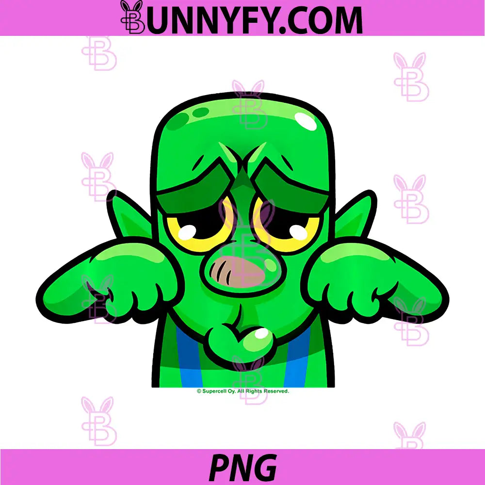 Clash Royale Crying Goblin PNG, Emote Mobile Game Emoji PNG