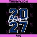 Class Of 2027 PNG, Graduation Varsity Navy Blue White Letters PNG