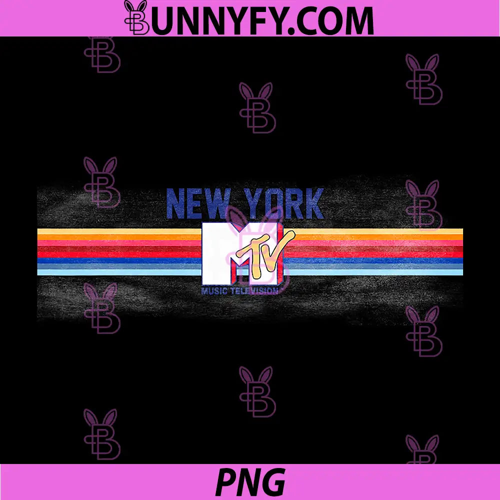 Classic MTV Logo PNG, Rainbow Design PNG