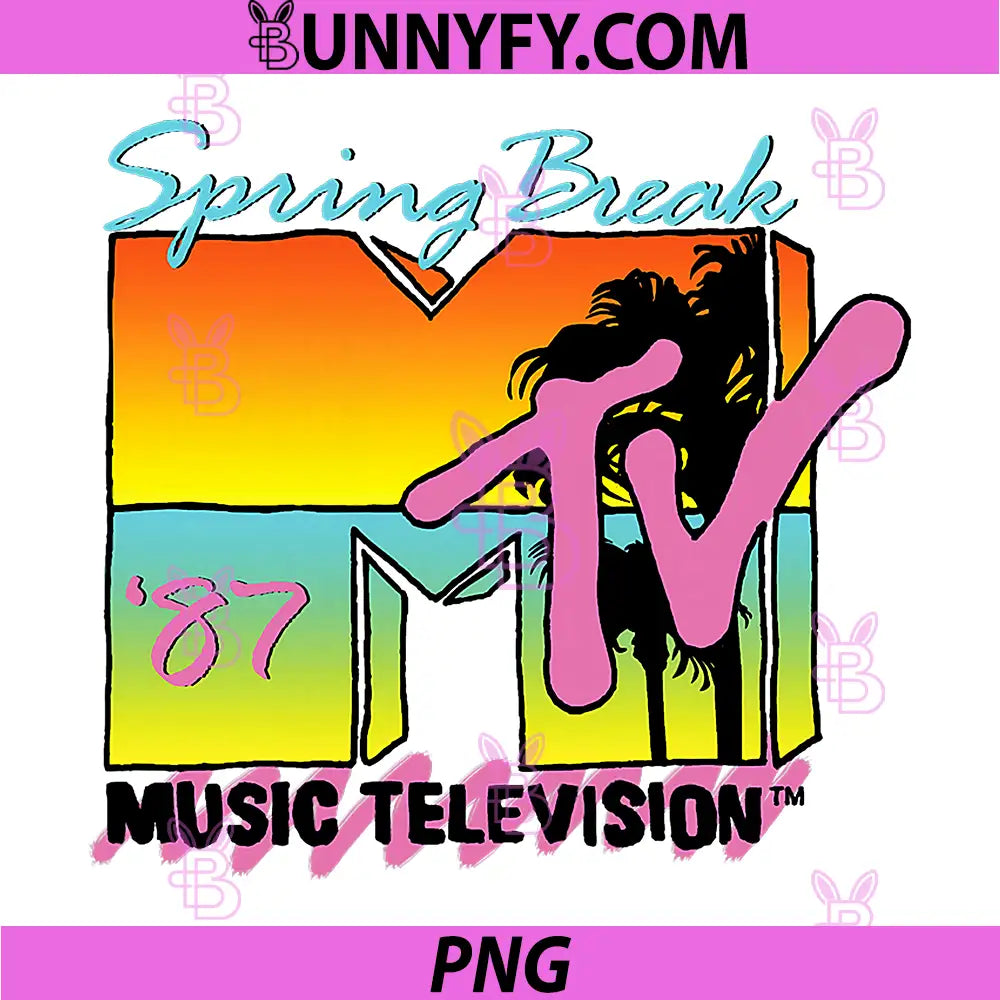 Classic MTV Logo PNG, Spring Break 87' PNG