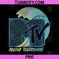 Classic MTV Logo Surfing Wave PNG, Music Television Retro Style Graphic PNG