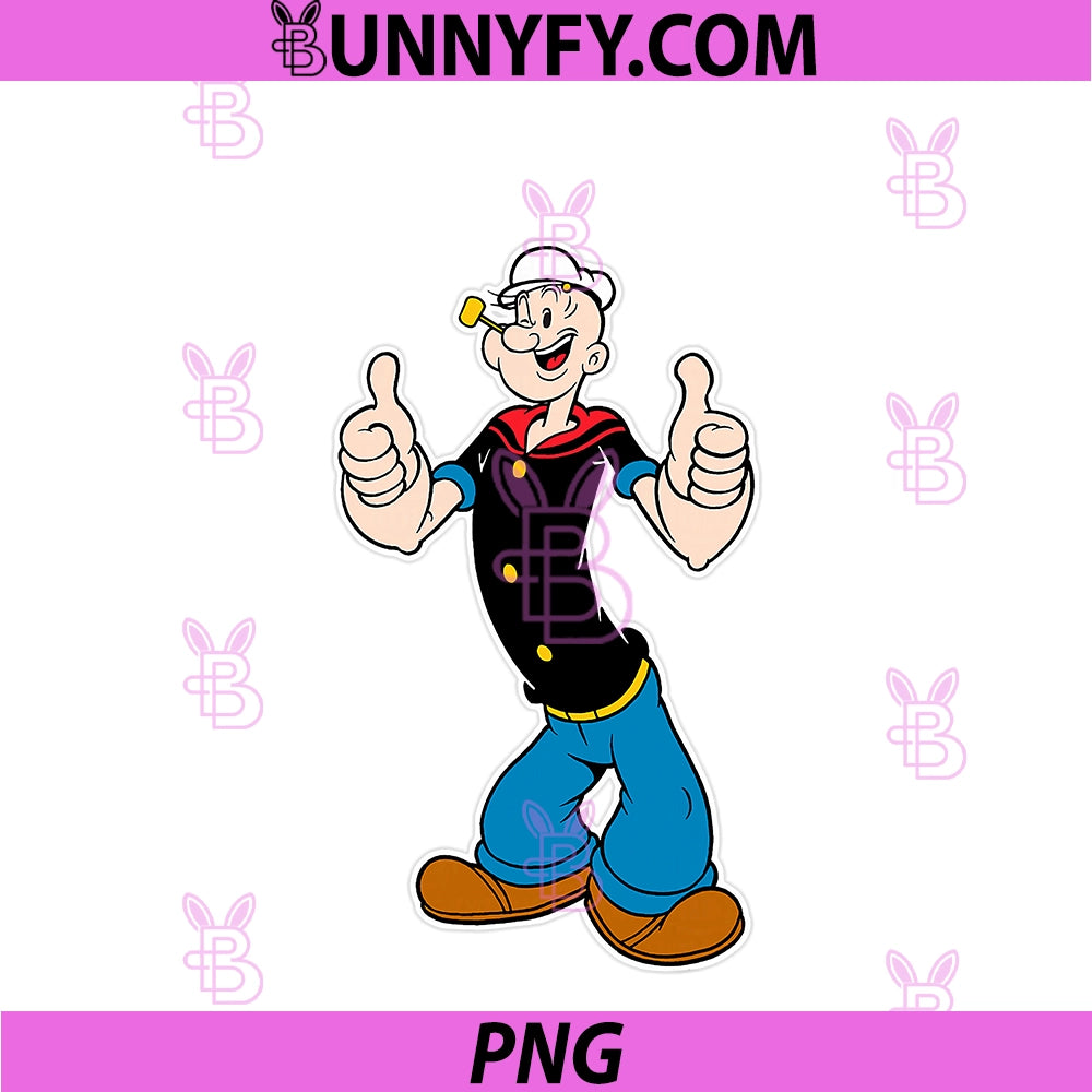 Classic Pop Eye PNG, Vintage Cartoon Thumbs Up PNG