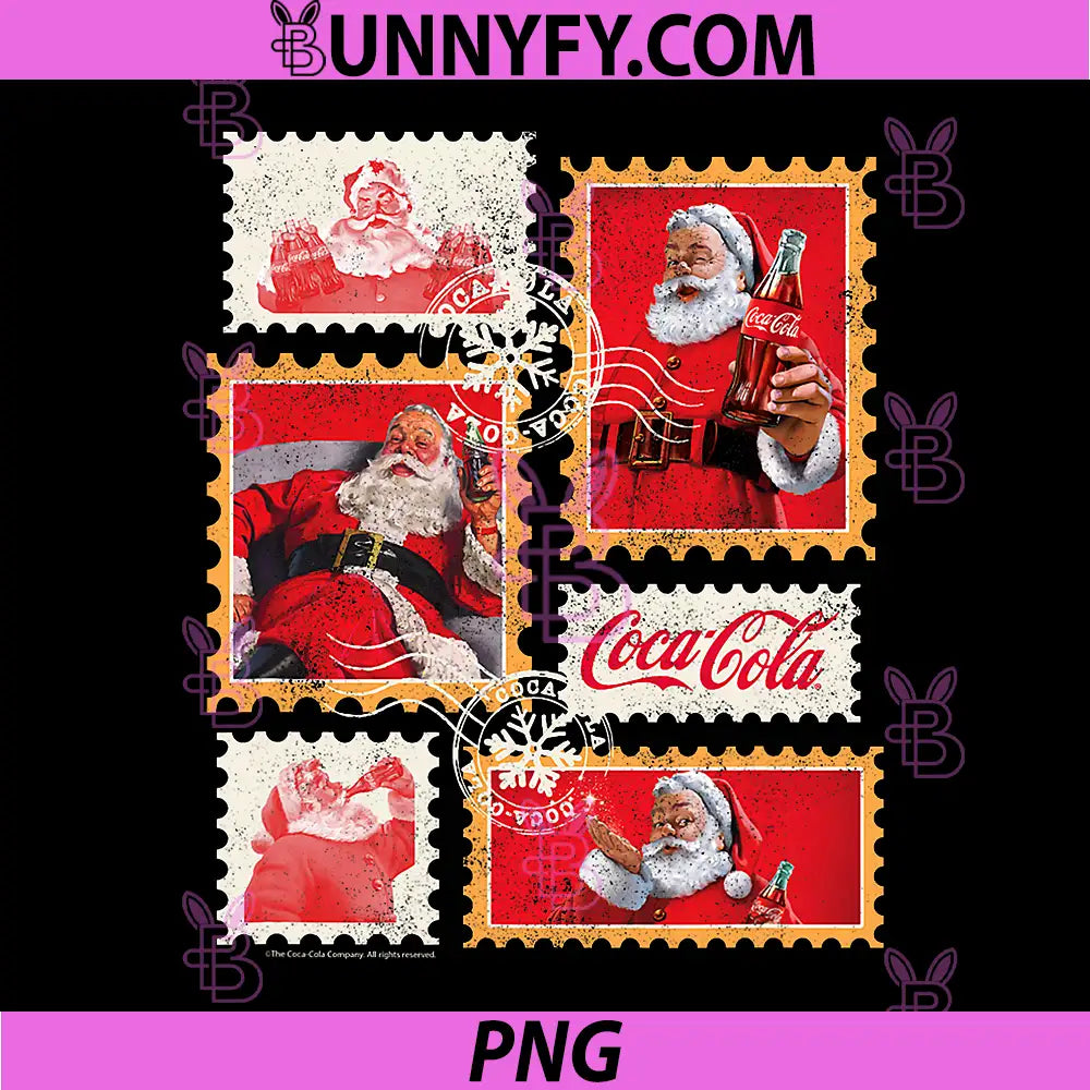 Coca-Cola Company PNG, Coca-Cola Holidays Stamp Collage PNG
