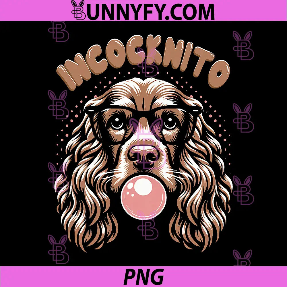 Cocker Spaniel Bubble Gum Dog PNG, Cute Funny Pet Illustration PNG