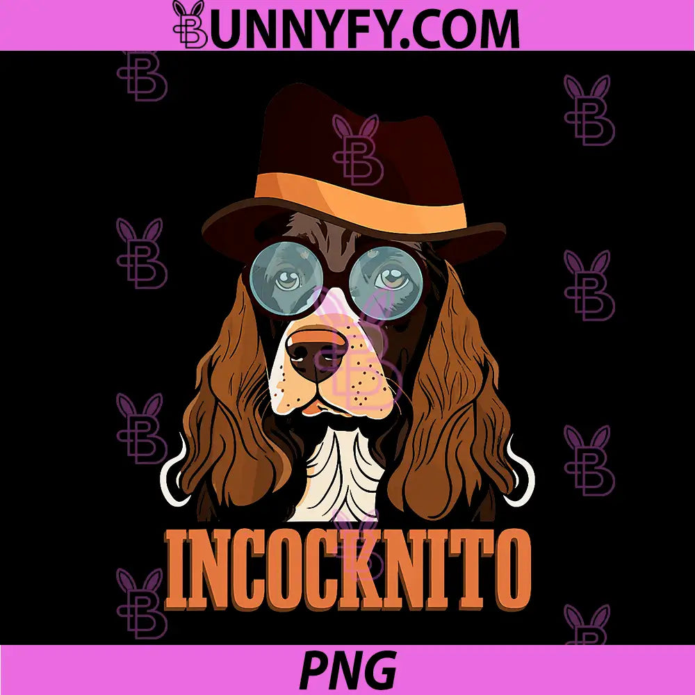 Incocknito Cocker Spaniel PNG, Funny Dog Detective Portrait PNG
