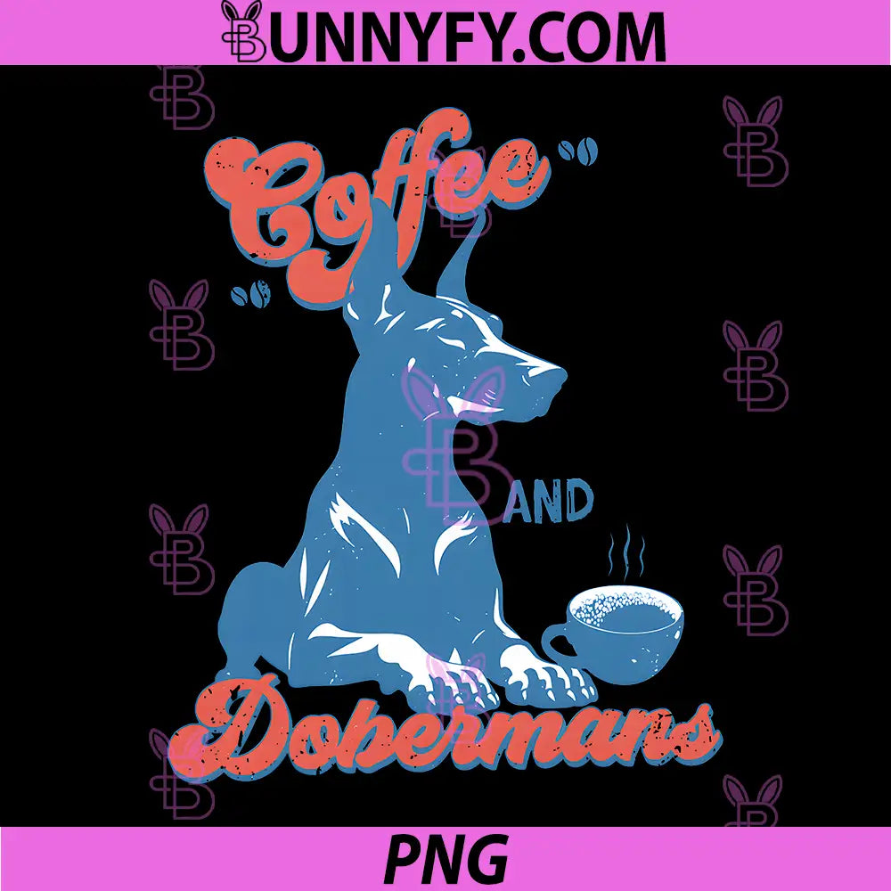 Coffee and Dobermans PNG