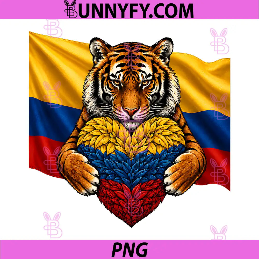 Colombia Flag Tiger Heart PNG, Colombian Pride Patriotic Heritage PNG