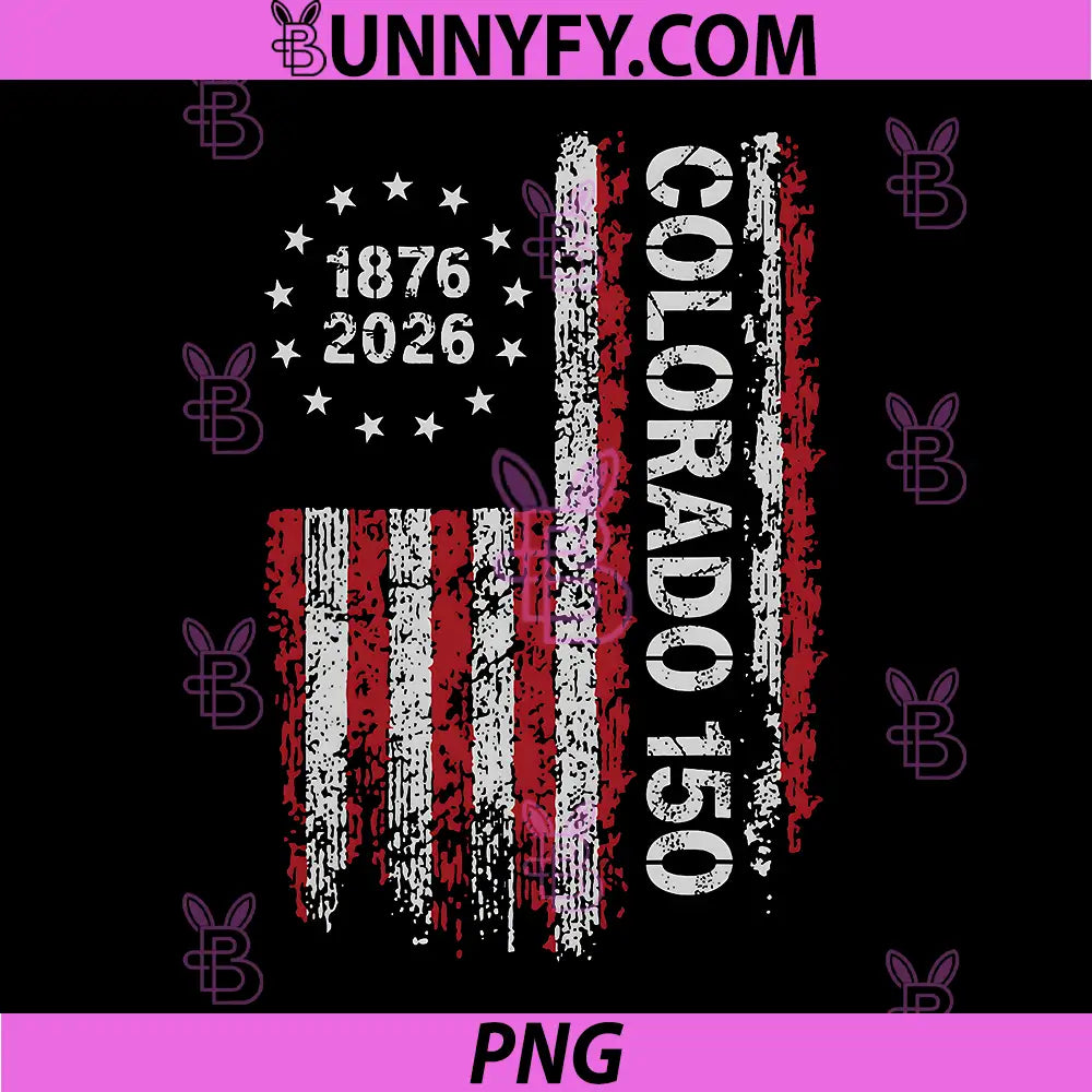Colorado 150 Years PNG, American Flag 4th of July America PNG
