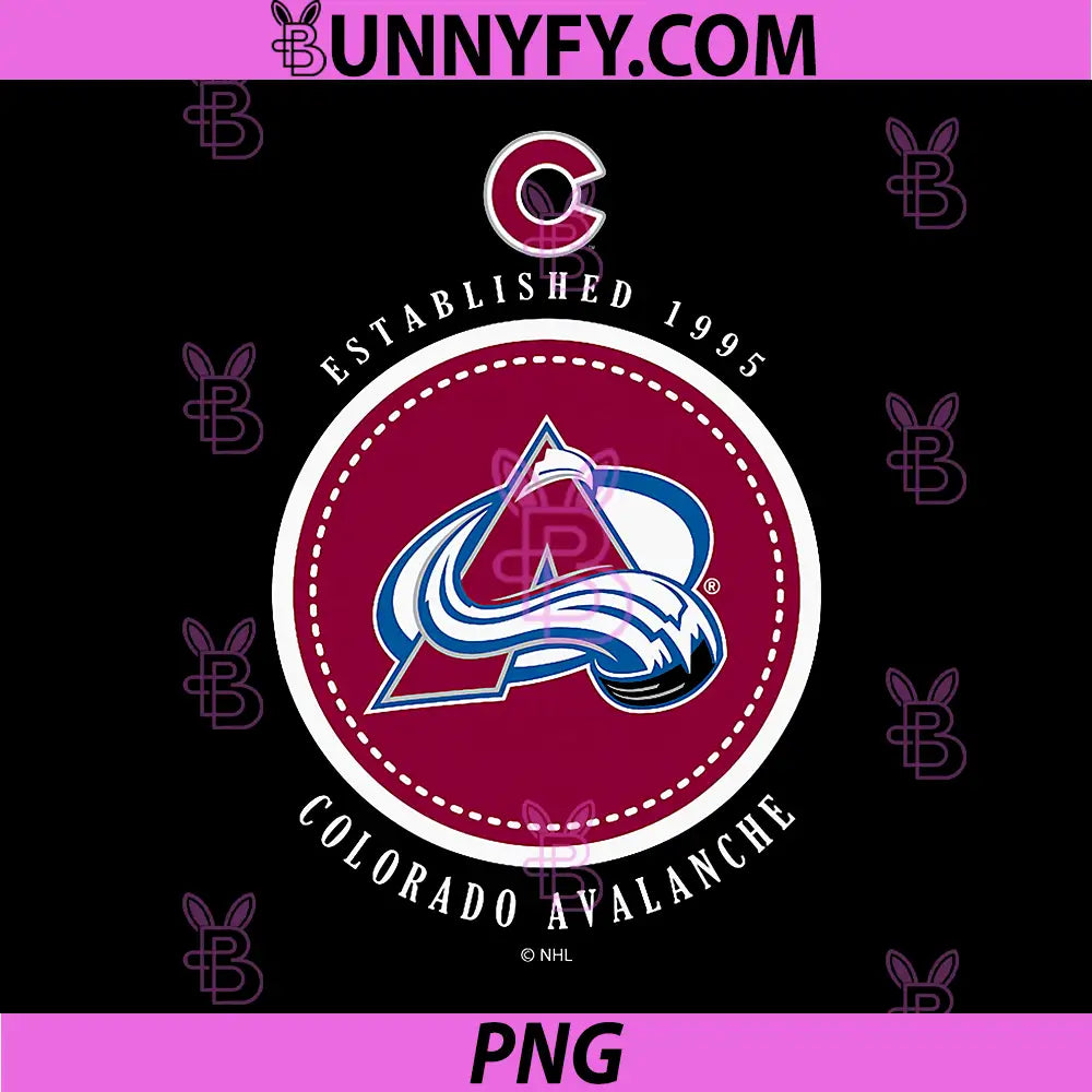 Colorado Avalanche Est 1995 PNG, Black NHL Officially Licensed PNG