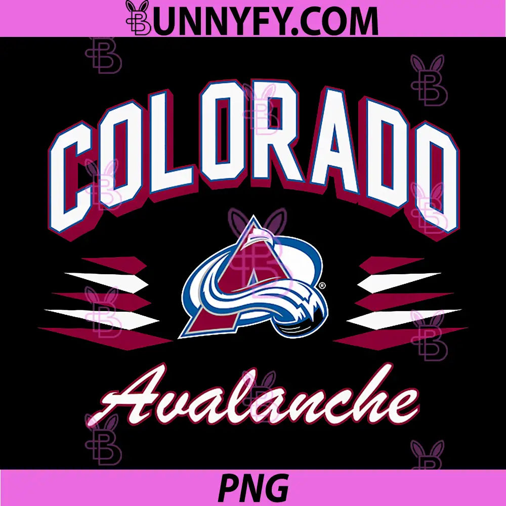 Colorado Avalanche Retro PNG, Diamond Black Officially Licensed PNG