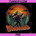 Colorado Bigfoot Mountain PNG, Retro Sasquatch Hiking Art PNG