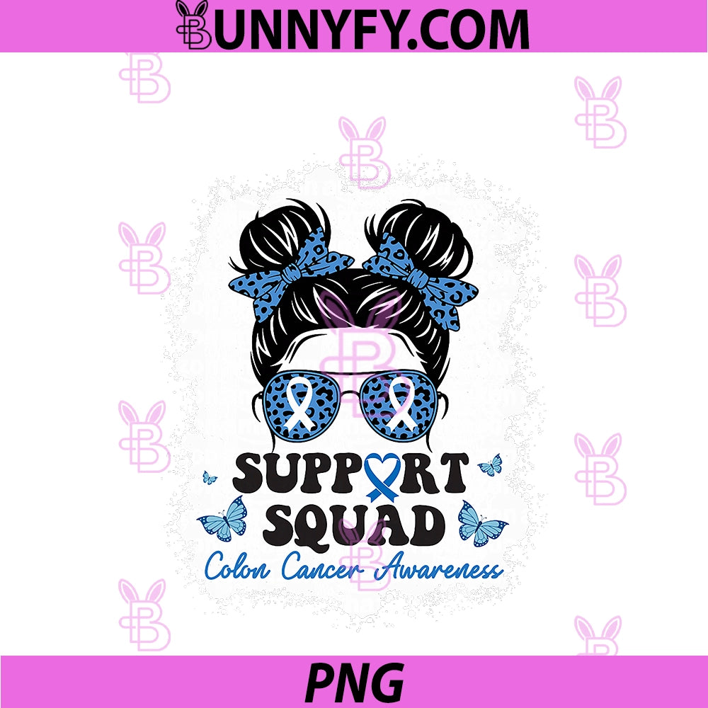 Colorectal Colon Cancer Awareness PNG, Month Cancer Messy Bun PNG